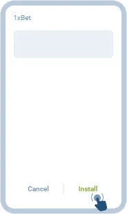 1xBet APKアプリのインストール実行画面